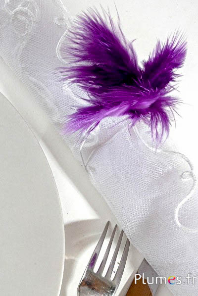 Panicule 3 plumes - hauteur 36 cm - violet